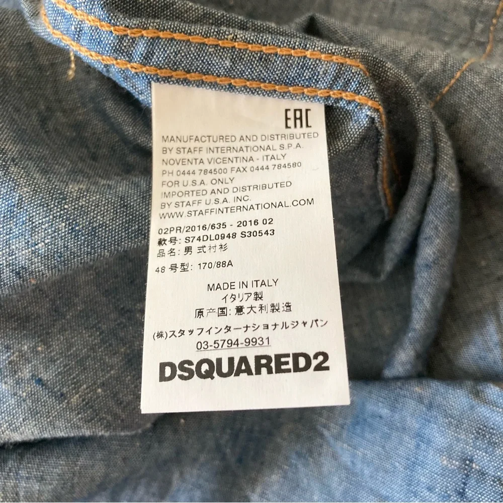 Dsquared2 Men's Blue Denim Shirt | NWT | Made in Italy - Picture 10 of 11